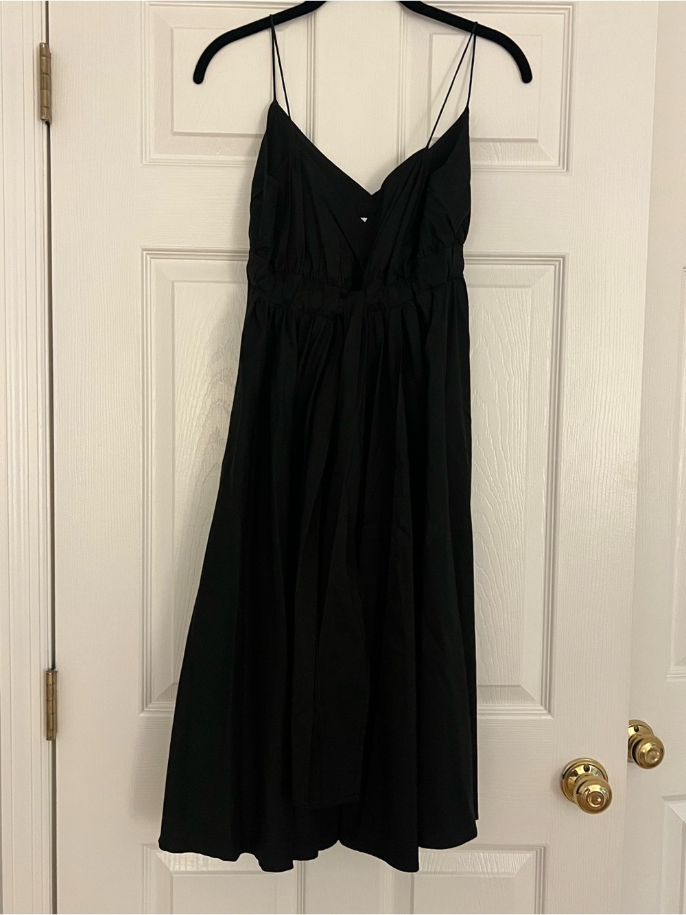 Diane Von Furstenberg Black Midi Spaghetti-Strap Dress